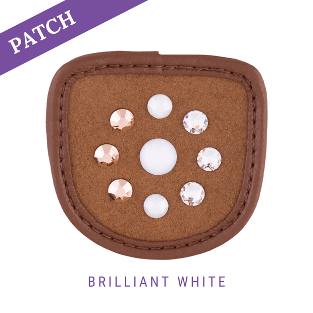 Brilliant White Reithandschuh Patch caramel